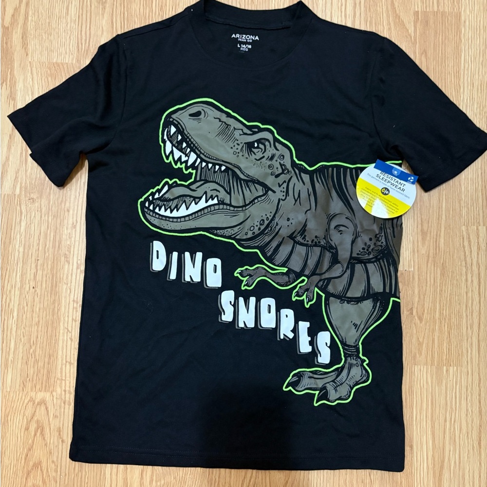 Arizona boys Dino Snores sleep shirt.